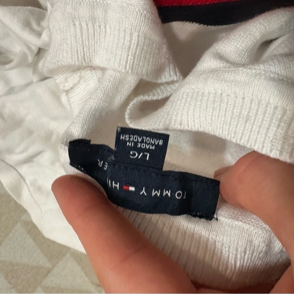 Tommy Hilfiger cotton chevron stripe crewneck sweater - Picture 3 of 3